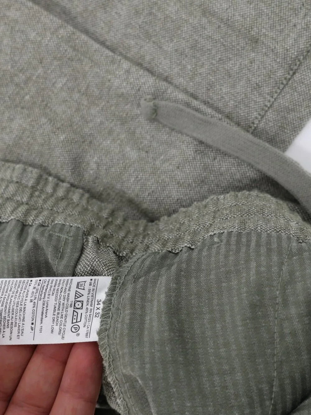 NWT Banana Republic Pants 34x28 Athletic fit Tapered Linen Cotton Herringbone